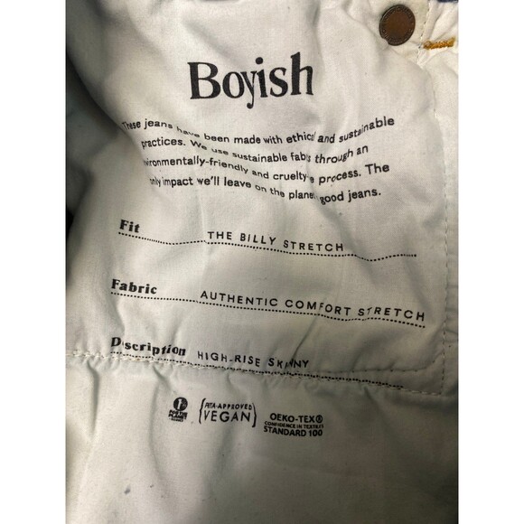 28 Boyish High Rise The Billy Stretch Button Fly Skinny - Picture 11 of 12